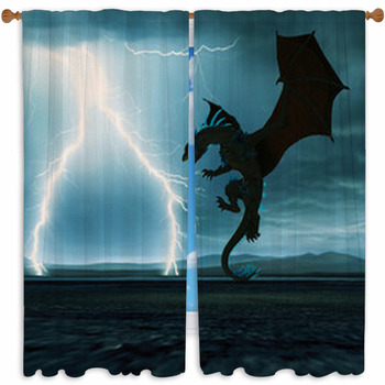 Thunderstorm Crystal Dragon Custom Size Window Curtain