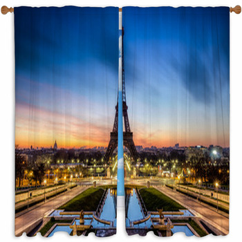 Tour Eiffel Paris France Custom Size Window Curtain