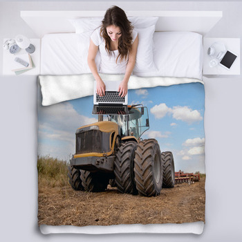 Fall Rusted Tractor Fleece cheapest Blanket