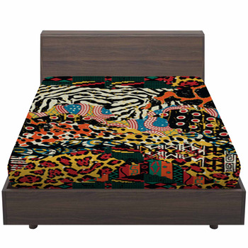 Traditional African Fabric And Wild Animal Bed Sheet