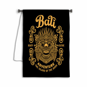 Traditional Balinese Mask Vector Illustration On Towel