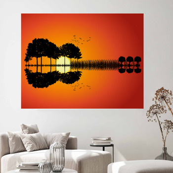 Vinyl Wall Decal Rock I Love Music Abstract Guitar Musical Notes