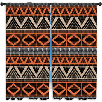 Tribal Pattern Vector Seamless African Window Curtain