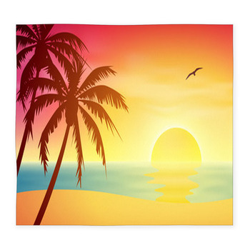 Tropical sunset Rugs & Custom Size Floor Mats