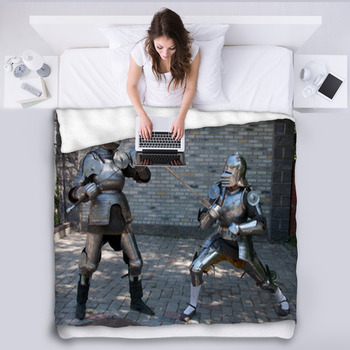 https://www.visionbedding.com/images/theme/two-knights-in-the-ancient-metal-armor-fleece-blanket-66227638.jpg