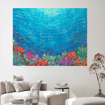 coral colored wall decor