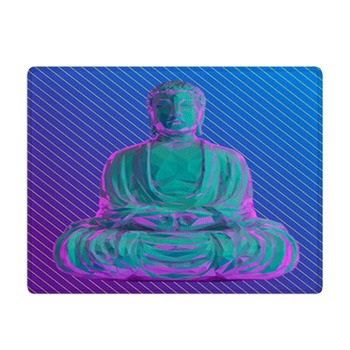 Vaporwave Buddha Meditating Vector Low Poly Bath Mat