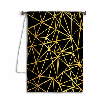 Vector Black And Gold Foil Geometric Mosaic Towel