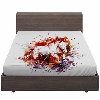 Vector Color Illustration Of A Horse Bed Sheet