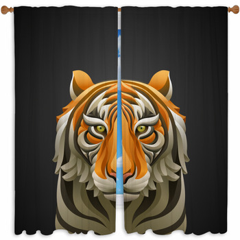 Bengal tiger face, tiger majestic, roar, psychedelic, vivid color line art