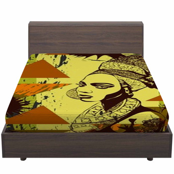 Vector Illustration With The African Girl For  Bed Sheet