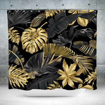 Vector Pattern With Gold Custom Size Shower Curtain