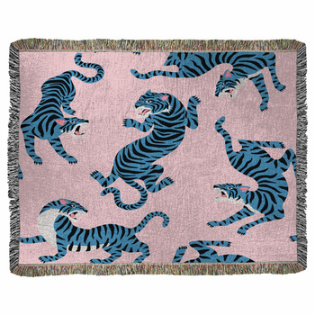 Tiger pink woven throw hot sale