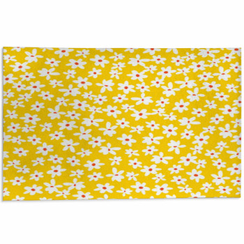 Yellow floral Area Rugs & Floor Mats