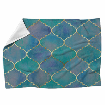 Blue and green Fleece Blanket Throws | Free Personalization