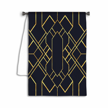 Vintage Gold Black Art Deco Seamless Pattern Towel