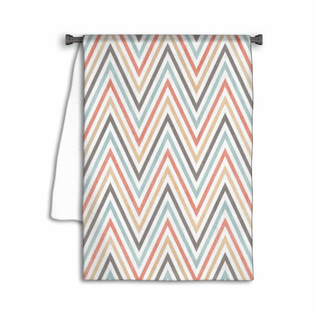 Watercolor Gray Pink Beige And Blue Stripes Towel