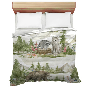 https://www.visionbedding.com/images/theme/watercolor-seamless-pattern-with-forest-landscape-trees-spruce-animals-mountains-wolf-bear-racoon-wild-flowers-wildlife-nature-woodland-background-comforter-434728598.jpg