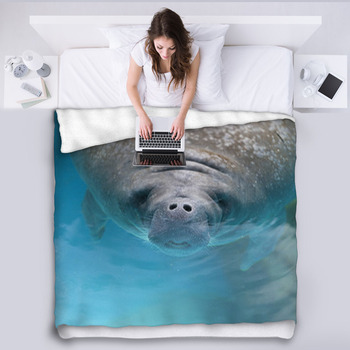 Manatee Fleece Blanket Throws Free Personalization