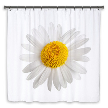 White Daisy Shower Curtain