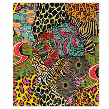 Canvas print Traditional african fabric and wild animal skins