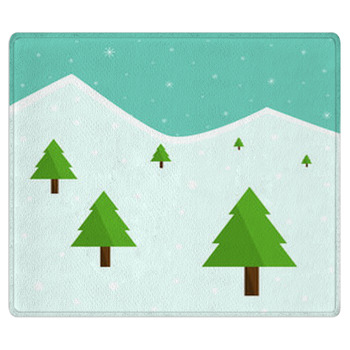 Winter Forest Snow Scene Living Room Floor Carpet Decor Area Rugs