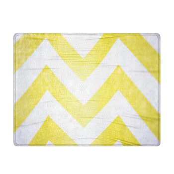Yellow Chevron Fabric Pattern Bath Mat