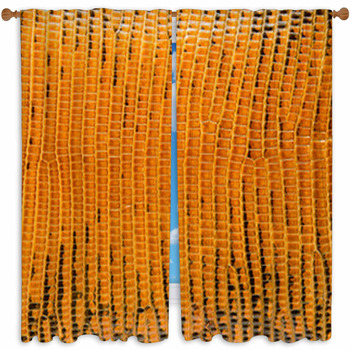 Yellow Lizard Skin, Abstrat Custom Size Window Curtain