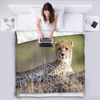 Cheetah Fleece Blanket Throws Free Personalization