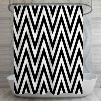 Zigzag Lines Jagged Stripes Seamless Shower Curtain