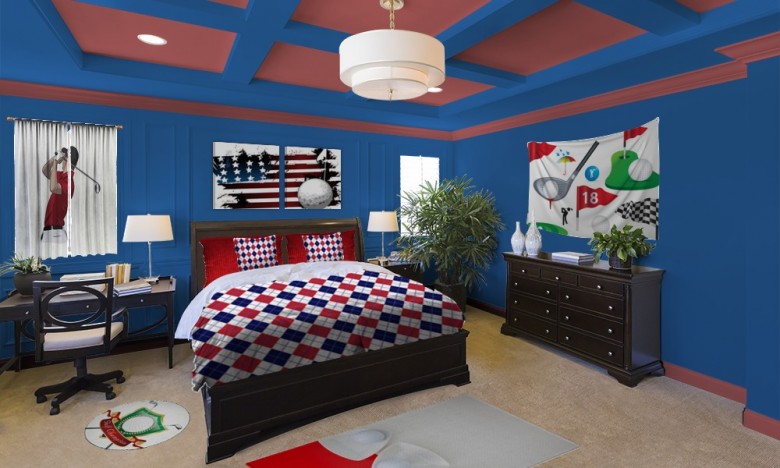 Red Golf Bedroom Decor