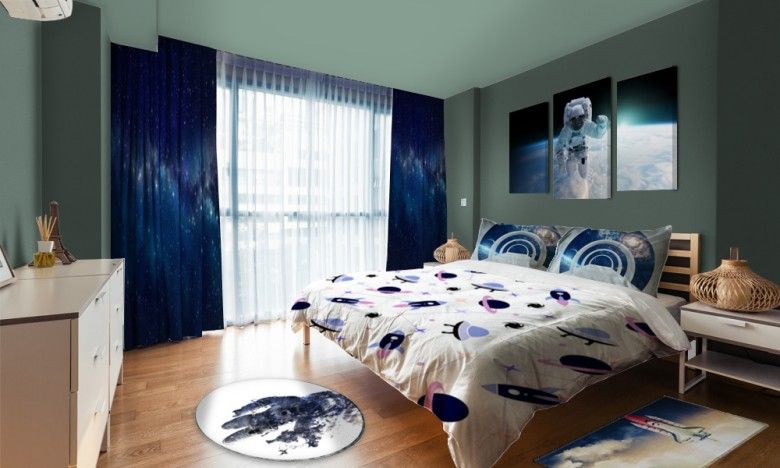 Blue Astronaut Bedroom Decor