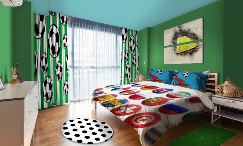 Soccer Themed Bedroom Decor   World Cup Sports Bedroom 780x468 